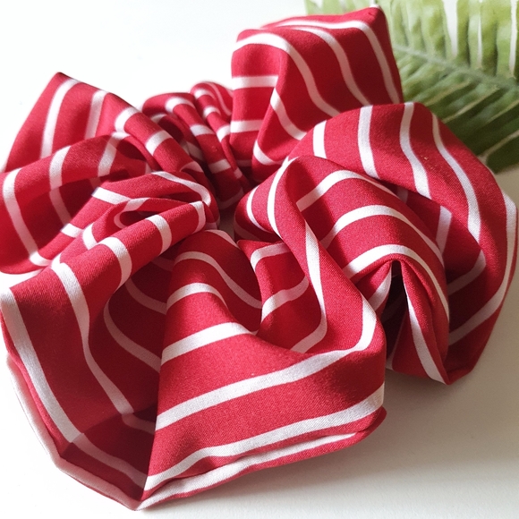 5 for $15  Oversized Striped Rayon Scrunchie - Picture 2 of 5